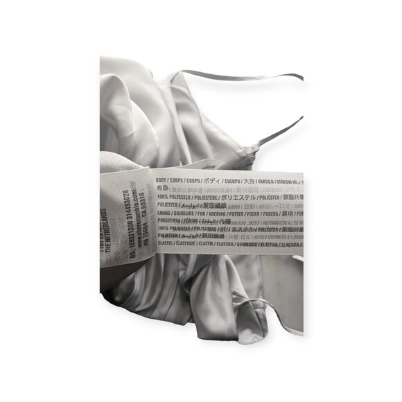 Abercrombie & Fitch Silver Pleated Mini Dress Size Small Tall - Picture 8 of 8